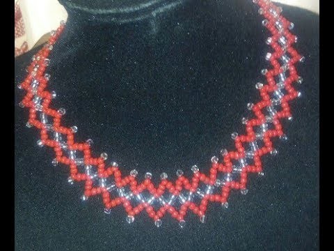 The tutorial on how to make this beautiful beaded jewelry of red abd silver