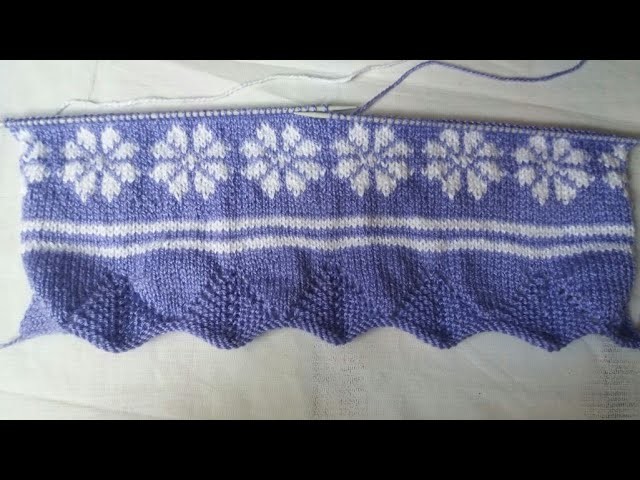 Two colour cardigan knitting design - 14-part - 2