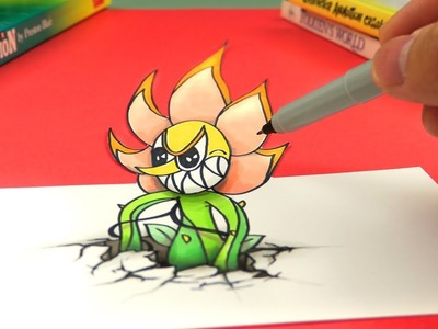 3D Optical Illusion Art on Paper with Cagney Carnation