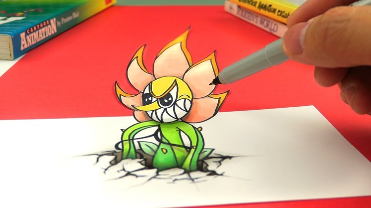 3D Optical Illusion Art on Paper with Cagney Carnation