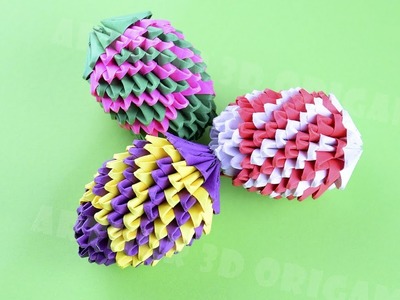3D Origami Easter beautiful egg made of paper ♡ DIY How to make an egg