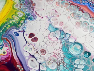 475. how to make cells- acrylic art demo   fluid tutorial, artist's loft dirty pour