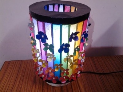 Best Out Of Waste Paper Pretty Colourful Lamp