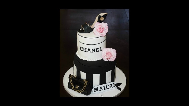 Cake decorating tutorials | how to make a CHANEL gift box cake | Sugarella Sweets