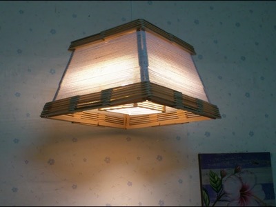 D.I.Y. Lamp from Yarn & Popsicle stick (Hanging)