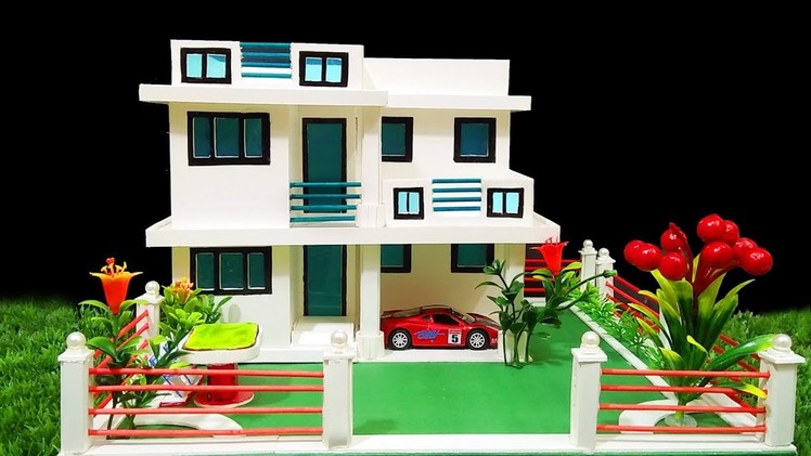 DIY Beautiful House building - Amazing cardboard House Project - Garden villa