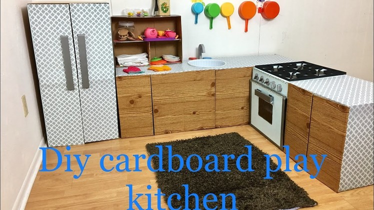 Diy cardboard kids play kitchen part 4.5