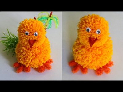 DIY Chick| Making easy pompom chick|how to make adorable pom-pom Easter chicks|Craft for kids|Sapna