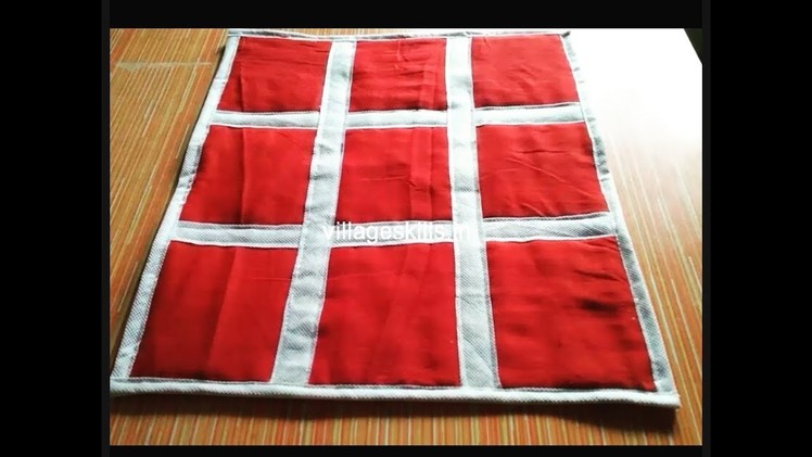 DIY doormat #11,reuse old cotton saree into doormat,carpet,tablemat,rug,how to make meditation matt
