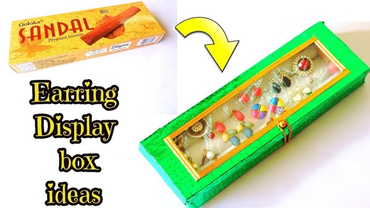 DIY Earring Display Box from Incense stick box || Best idea with Agarbatti Box || DIY organizer ||