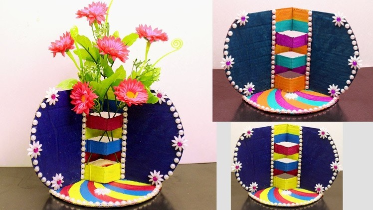 DIY - Easy way to Make Flower Vase from Cardboard - Simple idea using Cardboard - Cardboard Craft