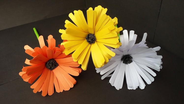 DIY: How to Make Easy & Beautiful Aster Flower With Colour Paper!!! Flower Tutorial. 