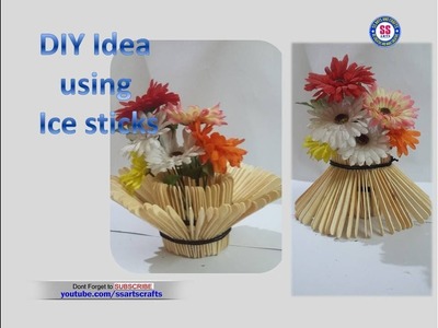 DIY idea using Ice stick flower vase| Popsicle sticks crafts |best out of waste |kids crafts