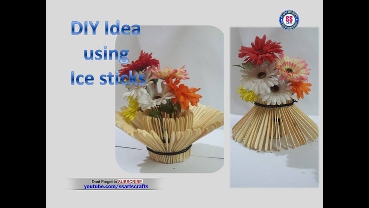 DIY idea using Ice stick flower vase| Popsicle sticks crafts |best out of waste |kids crafts