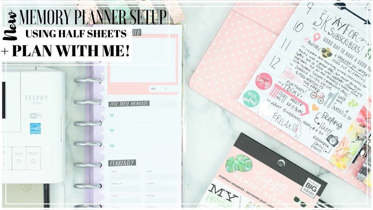 DIY MEMORY PLANNER Using HP Half Sheets & Cannon Selphy Printer + PLAN WITH ME!