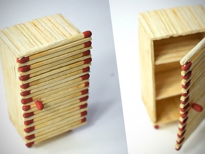 DIY Miniature Refrigerator (Made with Match Sticks!) FREEZER.ALMIRA | Matchstick Art & Craft by F8ik
