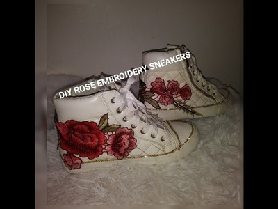 DIY ROSE EMBROIDERY SNEAKERS