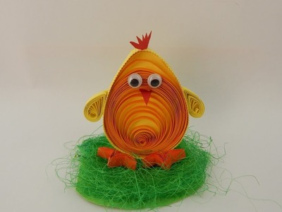 Easter decoration chick DIY deco chick quilling papercraft Osterkuecken