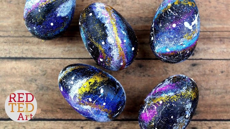 Galaxy DIY Eggs - How to paint Easter Eggs - DIY Galaxy Easter Decor