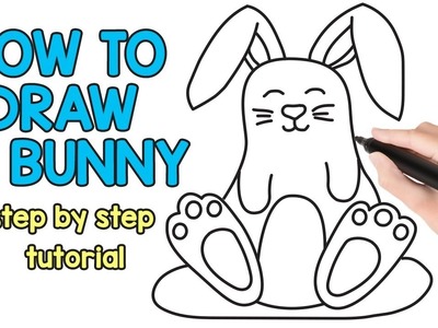 How to Draw a Bunny Easy Step by Step Tutorial with Printable Instructions YT VIDEO