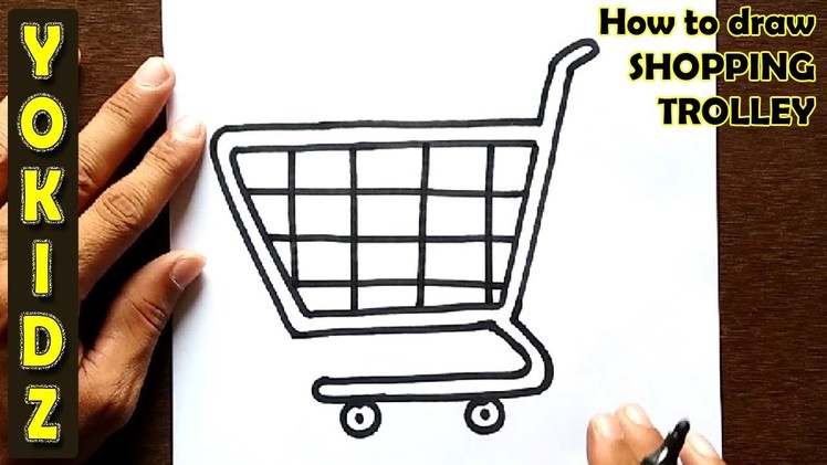 How to draw SHOPPING TROLLEY