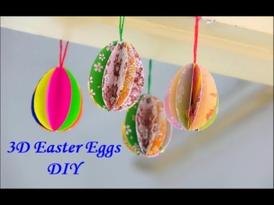 How to make 3D paper Easter Eggs Very easily ~ DIY Easter Decor ~ Tutorial.Instructions. 