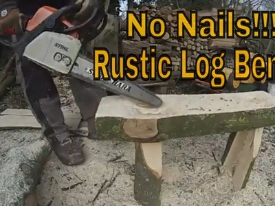 How To Make A Rustic Log Bench With No Nails DIY.