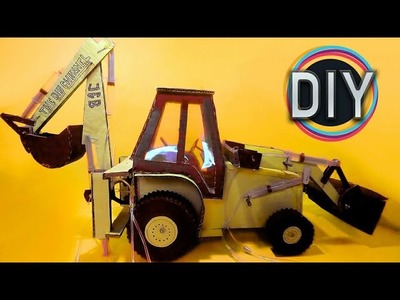 How to Make Hydraulic JCB.Bulldozer From Cardboard - DIY at home