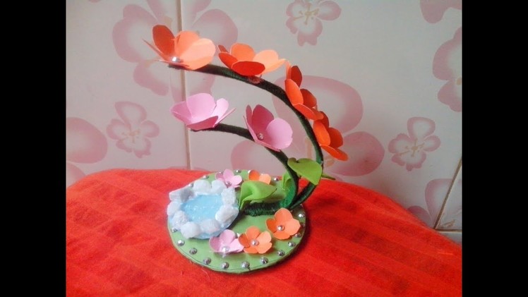 How to make showpiece at home with paper.Showpiece from waste material.