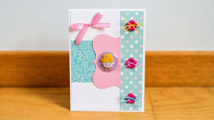 How to make : Spring Card with Easter Chicken | Kartka Wielkanocna z Kurczakiem - Mishellka #283 DIY