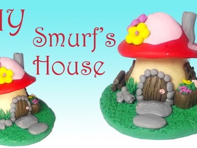 Miniature Mushroom Smurfs House | Polymer Clay |