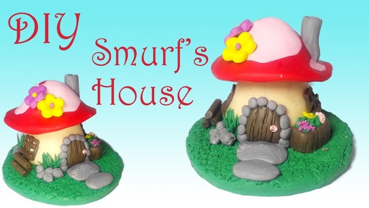 Miniature Mushroom Smurfs House | Polymer Clay |
