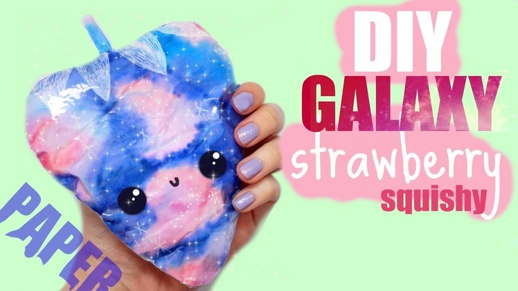 PAPER SQUISHY TUTORIAL, GALAXY STRAWBERRY | How to make a squishy without foam #16