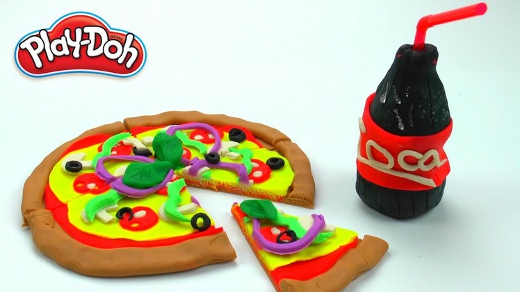 Play Doh DIY Food Pizza and Coca-Cola Restaurant Playset |How to make videos for Kids