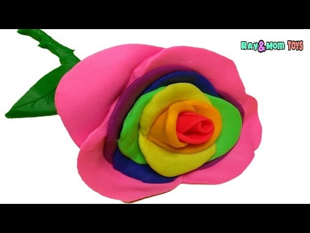 Play Doh Rainbow Rose How to Make a Flower with Play Doh Modelling Clay Ice Cream Creative for Kids