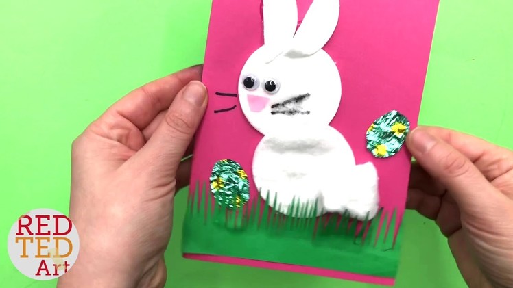 Quick Bunny Card DIY - Cotton Wool Pad Bunny Cards for Easter - Easter Cards
