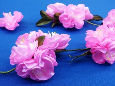 Sakura from ribbons.DIY.Sakura de cintas.Сакура из лент. МК