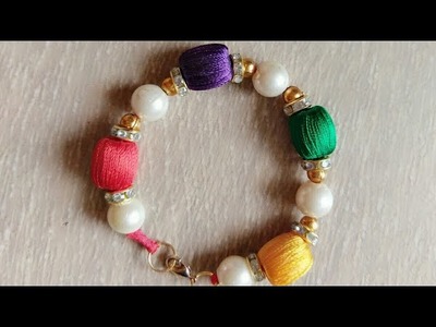 Silk thread beads bracelet.jewellery making.diy silk thread beads bracelet