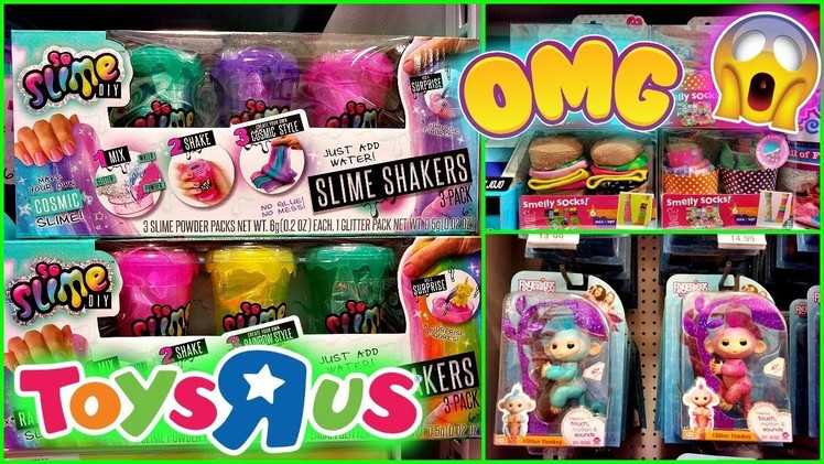 SO SLIME DIY AND JUMBO SQUISH-DEE-LISH POONICORN GLITTER FINGERLINGS TOYS R US TOY HUNTING ???????????? 2018
