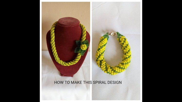 Bead tutorial.how to make spiral  necklace with 2 seed bead