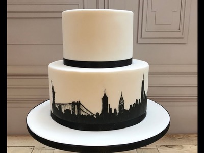 Cake Decorating: Hand Paint New York City Silhouette onto a Cake!
