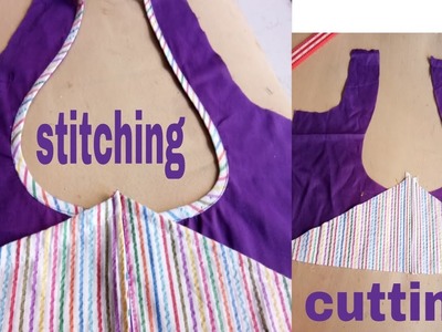 Designer blouse cutting stitching full tutorial with back side open