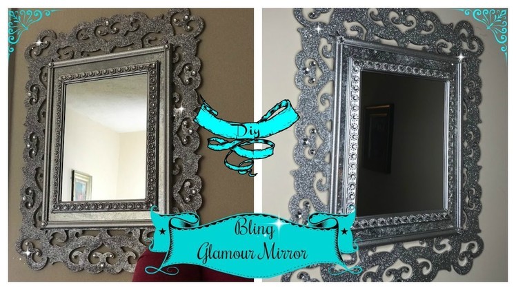 DIY - BLING GLAM WALL MIRROR USING DOLLAR TREE MIRRORS AND PICTURE FRAME