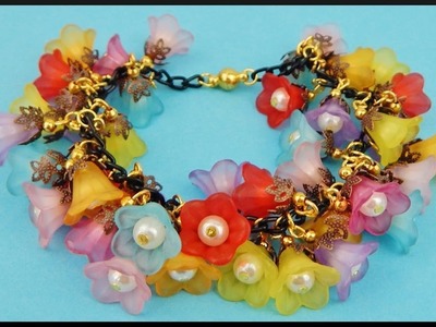 DIY | Blumen Perlen Sommer Armband | Acrylic beaded flower bracelet | Beadwork jewelry