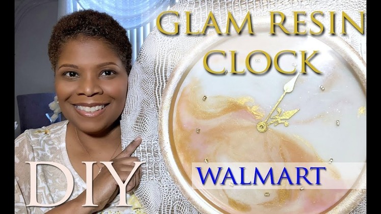DIY: GLAM RESIN CLOCK | $11 WALMART CLOCK | Rose, Gold, and Pearl | Mooregirl