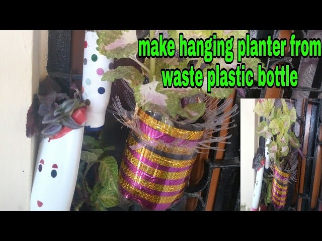 DIY. waste plastic bottle turn easily into multipurpose organiser.hanging planter( Hindi Urdu)
