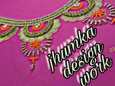 Hand embroidery | aari embroidery work | French knot embroidery | jhumka embroidery