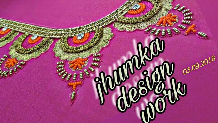 Hand embroidery | aari embroidery work | French knot embroidery | jhumka embroidery