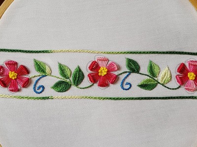 Hand embroidery:border(Daman) embroidery for kurtis.kameez.blouse
