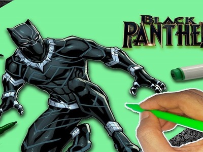 How to draw Black Panther Face (Black Panther 2018) Very easy tutorial